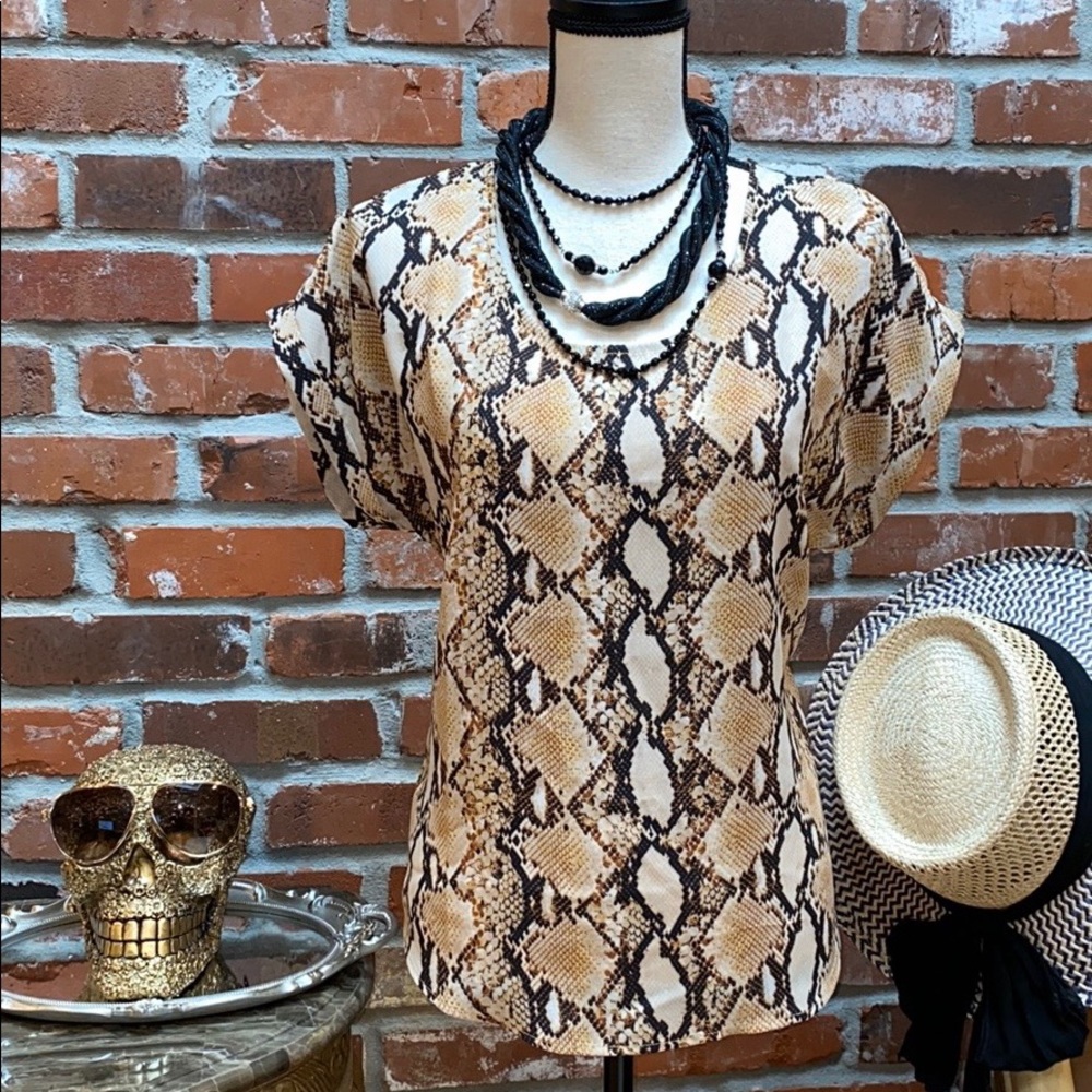 PINK ROSE Snake Print Top - Picture 2 of 6